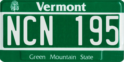 VT license plate NCN195