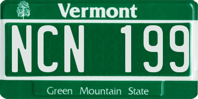 VT license plate NCN199