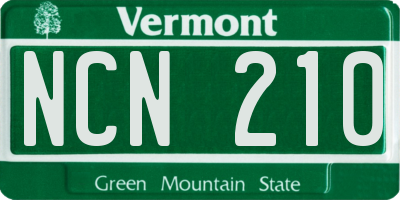 VT license plate NCN210
