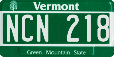 VT license plate NCN218