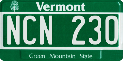 VT license plate NCN230