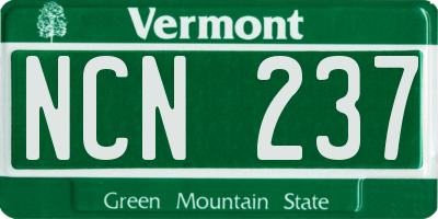 VT license plate NCN237