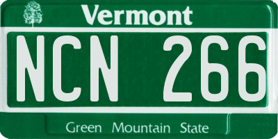 VT license plate NCN266