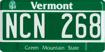 VT license plate NCN268