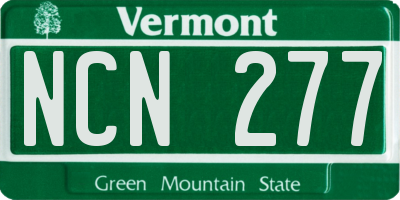 VT license plate NCN277