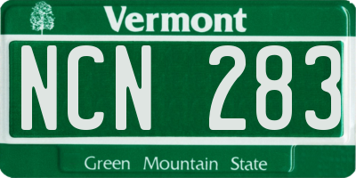 VT license plate NCN283