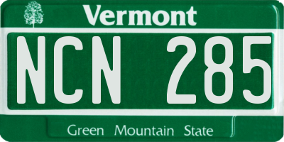 VT license plate NCN285