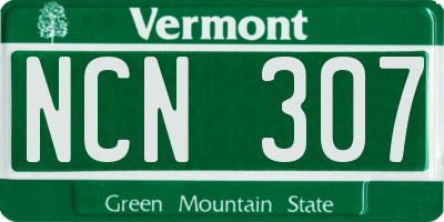 VT license plate NCN307