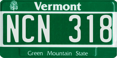 VT license plate NCN318