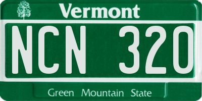 VT license plate NCN320