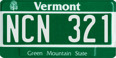 VT license plate NCN321