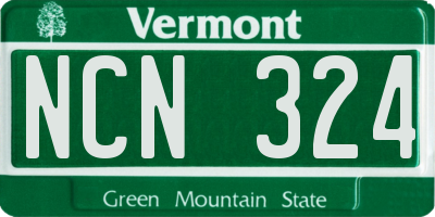 VT license plate NCN324