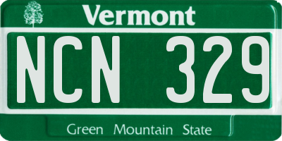 VT license plate NCN329