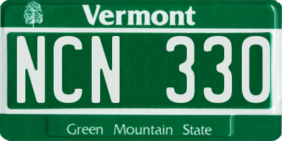 VT license plate NCN330