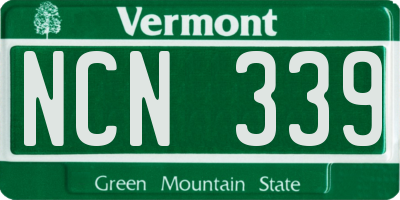 VT license plate NCN339
