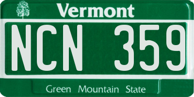 VT license plate NCN359