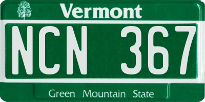 VT license plate NCN367