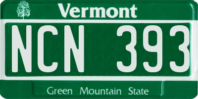 VT license plate NCN393