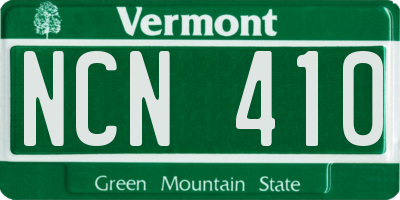 VT license plate NCN410