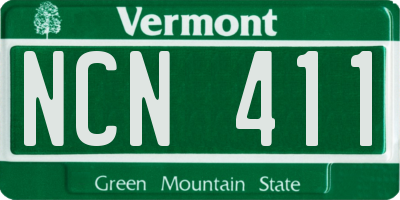 VT license plate NCN411