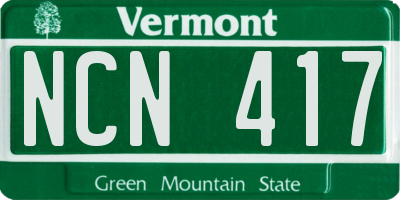 VT license plate NCN417