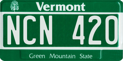 VT license plate NCN420