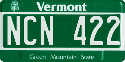 VT license plate NCN422