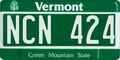 VT license plate NCN424