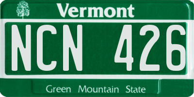 VT license plate NCN426
