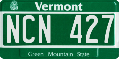 VT license plate NCN427