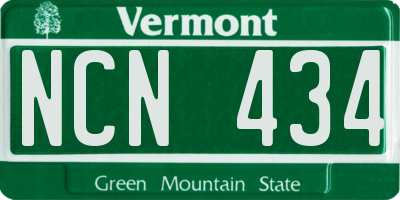 VT license plate NCN434