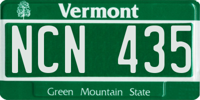VT license plate NCN435