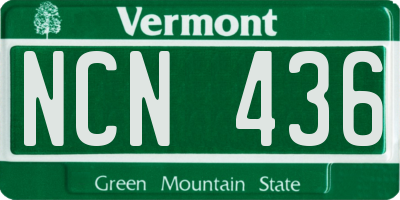 VT license plate NCN436