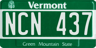 VT license plate NCN437