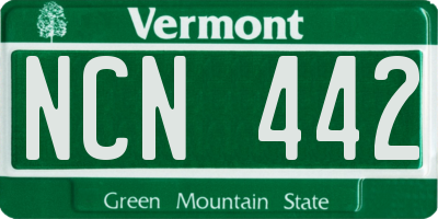 VT license plate NCN442