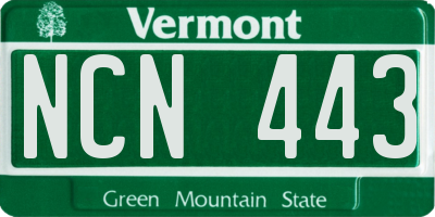 VT license plate NCN443