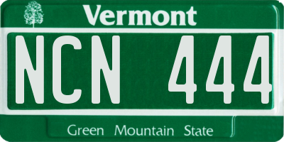 VT license plate NCN444