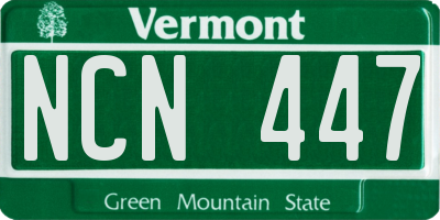 VT license plate NCN447