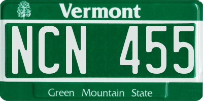 VT license plate NCN455