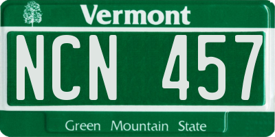 VT license plate NCN457