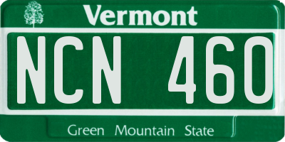 VT license plate NCN460