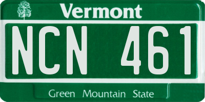 VT license plate NCN461