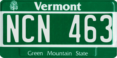 VT license plate NCN463
