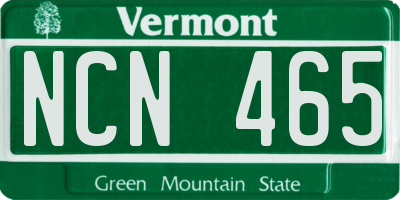 VT license plate NCN465