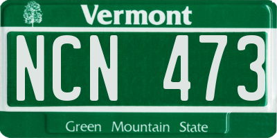 VT license plate NCN473