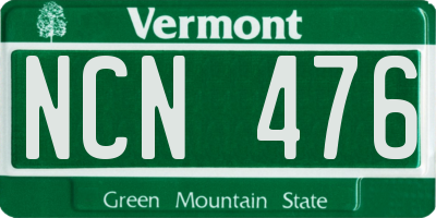 VT license plate NCN476