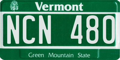 VT license plate NCN480