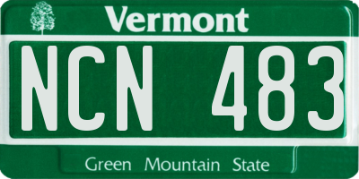 VT license plate NCN483