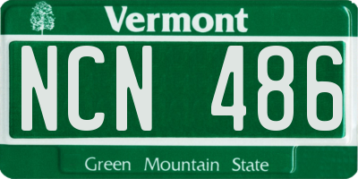 VT license plate NCN486