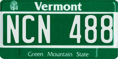 VT license plate NCN488